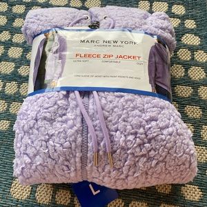 Women’s Marc New York Fleece Zip Jacket Purple Large NWT